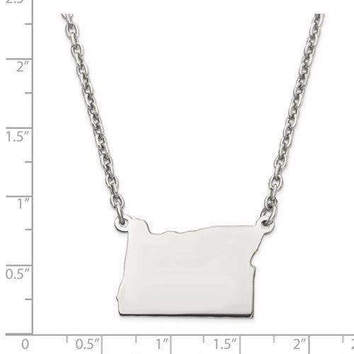 14k gold or sterling silver oregon or state name necklace personalized monogram
