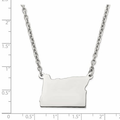14k gold or sterling silver oregon or state name necklace personalized monogram