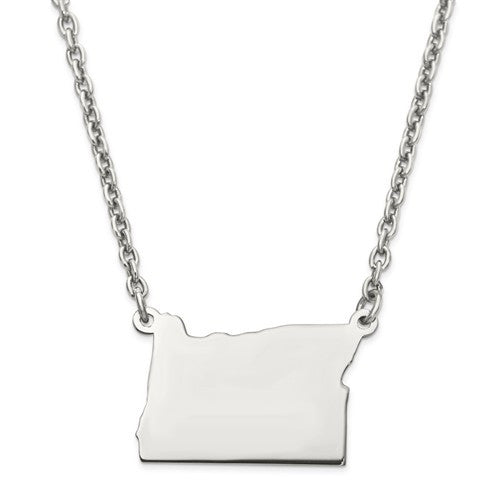 14k gold or sterling silver oregon or state name necklace personalized monogram