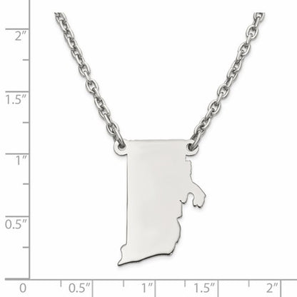 14k gold or sterling silver rhode island ri state name necklace personalized monogram