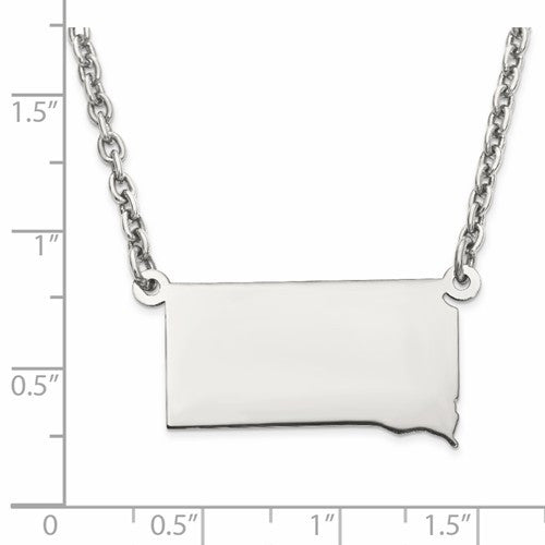 14k gold or sterling silver south dakota sd state name necklace personalized monogram