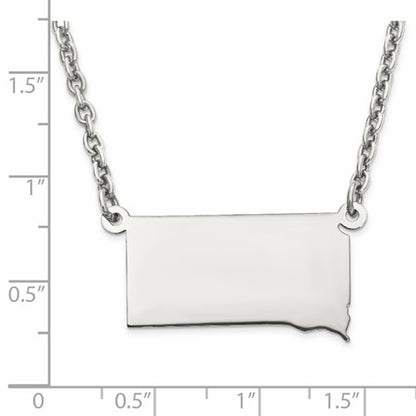 14k gold or sterling silver south dakota sd state name necklace personalized monogram