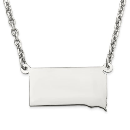 14k gold or sterling silver south dakota sd state name necklace personalized monogram