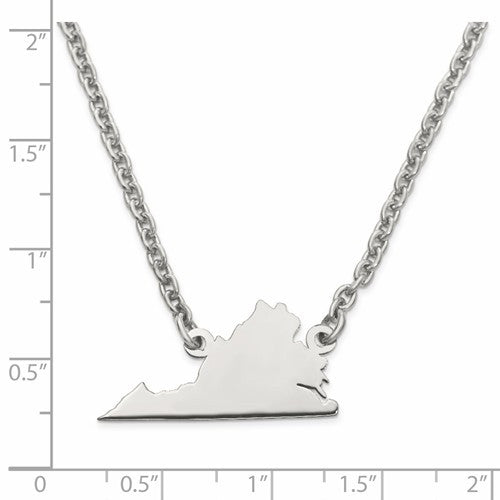 14k gold or sterling silver virginia va state name necklace personalized monogram
