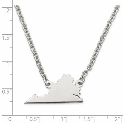 14k gold or sterling silver virginia va state name necklace personalized monogram