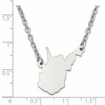 Load image into Gallery viewer, 14K Gold or Sterling Silver West Virginia WV State Name Necklace Personalized Monogram - BringJoyCollection
