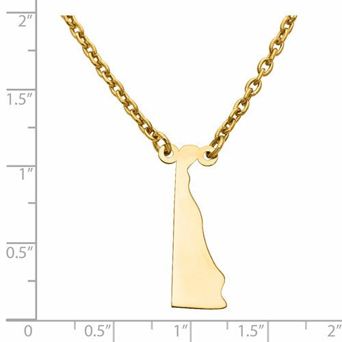14k gold or sterling silver delaware de state necklace personalized monogram
