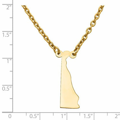 14k gold or sterling silver delaware de state necklace personalized monogram