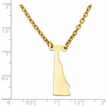 Load image into Gallery viewer, 14K Gold or Sterling Silver Delaware DE State Necklace Personalized Monogram - BringJoyCollection
