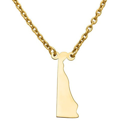 14k gold or sterling silver delaware de state necklace personalized monogram