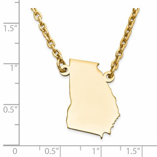 14k gold or sterling silver georgia ga state necklace personalized monogram