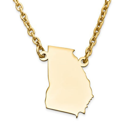14k gold or sterling silver georgia ga state necklace personalized monogram