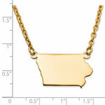 Load image into Gallery viewer, 14K Gold or Sterling Silver Iowa IA State Name Necklace Personalized Monogram - BringJoyCollection
