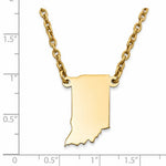 Charger l&#39;image dans la galerie, 14K Gold or Sterling Silver Indiana IN State Name Necklace Personalized Monogram - BringJoyCollection
