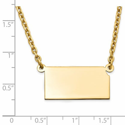 14k gold or sterling silver kansas ks state name necklace personalized monogram