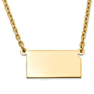14k gold or sterling silver kansas ks state name necklace personalized monogram
