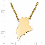 Load image into Gallery viewer, 14K Gold or Sterling Silver Maine ME State Name Necklace Personalized Monogram - BringJoyCollection
