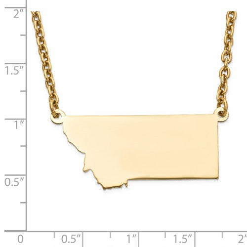 14k gold or sterling silver montana mt state name necklace personalized monogram