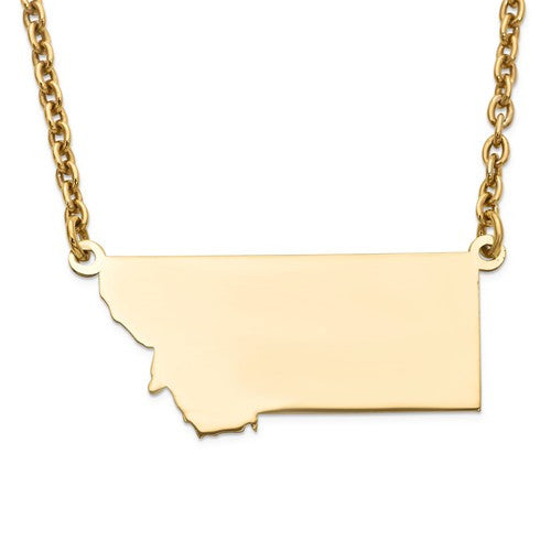 14k gold or sterling silver montana mt state name necklace personalized monogram