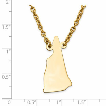 14k gold or sterling silver new hampshire nh state name necklace personalized monogram