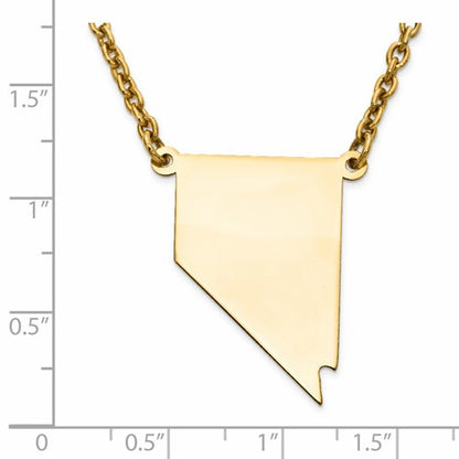 14k gold or sterling silver nevada nv state name necklace personalized monogram