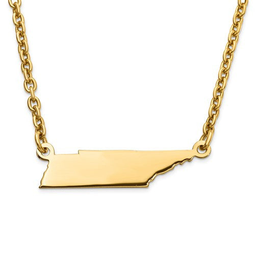 14k gold or sterling silver tennessee tn state name necklace personalized monogram