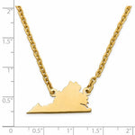 Load image into Gallery viewer, 14K Gold or Sterling Silver Virginia VA State Name Necklace Personalized Monogram - BringJoyCollection
