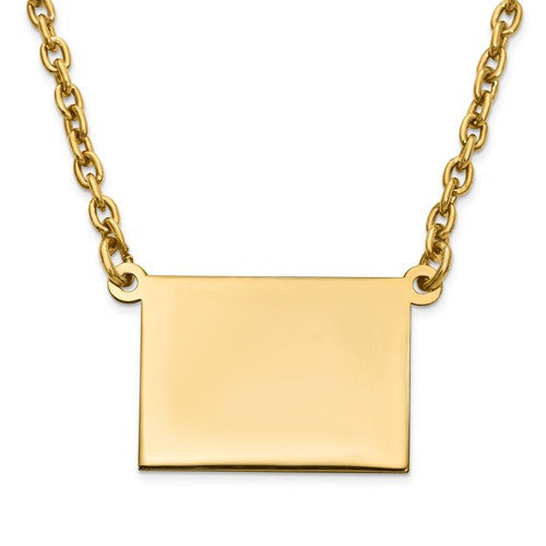 14k gold or sterling silver wyoming wy state name necklace personalized monogram