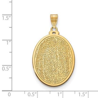 14k 10k gold sterling silver fingerprint personalized 21mm large oval pendant charm