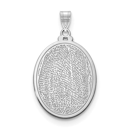 14k 10k gold sterling silver fingerprint personalized 21mm large oval pendant charm