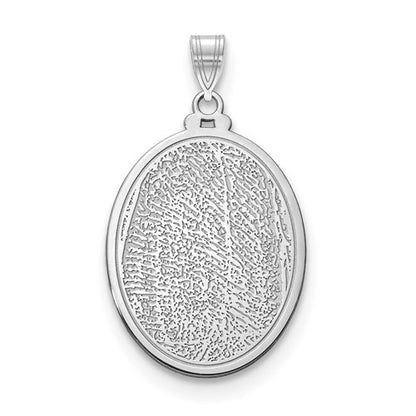 14k 10k gold sterling silver fingerprint personalized 21mm large oval pendant charm