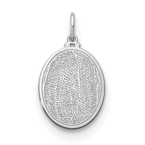 14k 10k gold sterling silver fingerprint personalized 13mm oval pendant charm