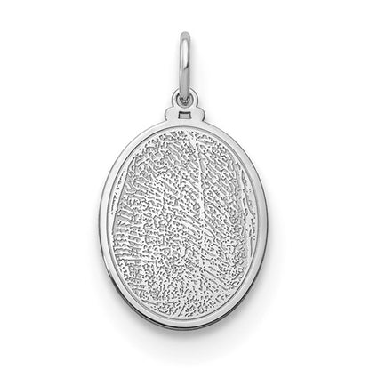 14k 10k gold sterling silver fingerprint personalized 13mm oval pendant charm