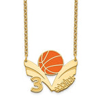 Load image into Gallery viewer, 14k 10k Gold Sterling Silver Basketball Personalized Name Number Necklace
