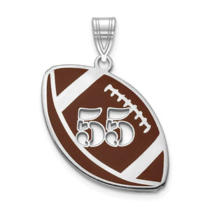 14k 10k Gold Sterling Silver Football Personalized Pendant Charm