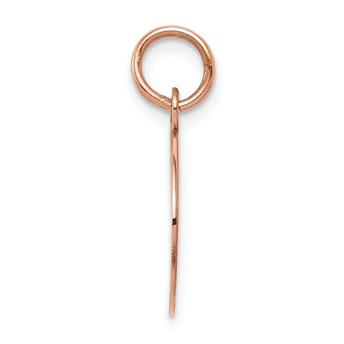 14k rose gold 12mm round circle disc pendant charm personalized monogram engraved
