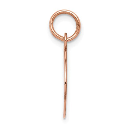 14k rose gold 12mm round circle disc pendant charm personalized monogram engraved