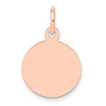Load image into Gallery viewer, 14k Rose Gold 12mm Round Circle Disc Pendant Charm Personalized Monogram Engraved
