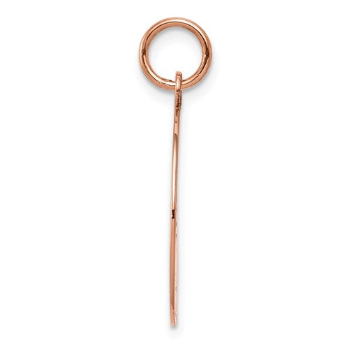 14k rose gold 17mm round circle disc pendant charm personalized monogram engraved