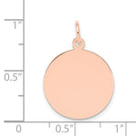 Load image into Gallery viewer, 14k Rose Gold 17mm Round Circle Disc Pendant Charm Personalized Monogram Engraved
