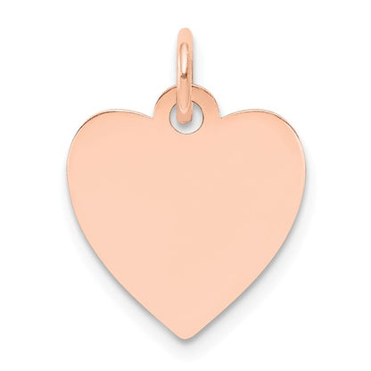 14k rose gold 13mm heart disc pendant charm personalized monogram engraved