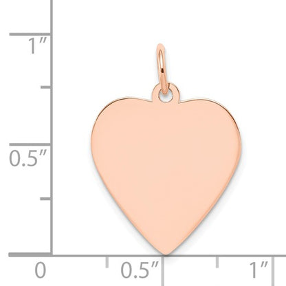 14k rose gold 17mm heart disc pendant charm personalized monogram engraved