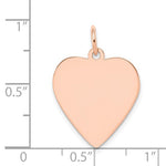 Load image into Gallery viewer, 14k Rose Gold 17mm Heart Disc Pendant Charm Personalized Monogram Engraved
