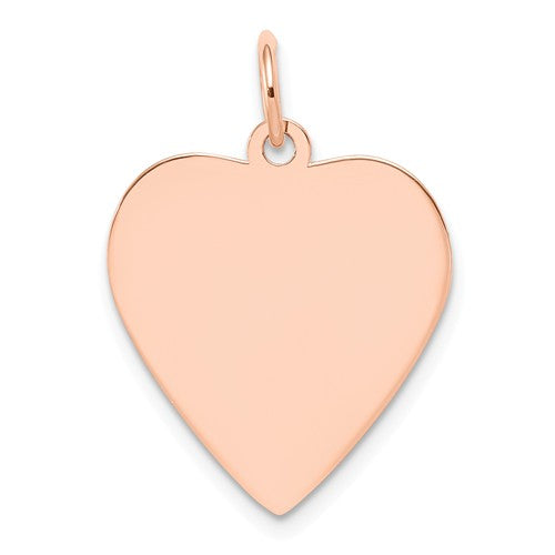14k rose gold 17mm heart disc pendant charm personalized monogram engraved