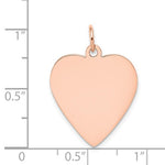 Load image into Gallery viewer, 14k Rose Gold 18mm Heart Disc Pendant Charm Personalized Monogram Engraved
