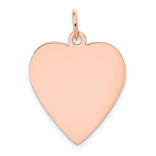 14k rose gold 18mm heart disc pendant charm personalized monogram engraved