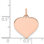 Load image into Gallery viewer, 14k Rose Gold 14mm Heart Disc Pendant Charm Personalized Monogram Engraved
