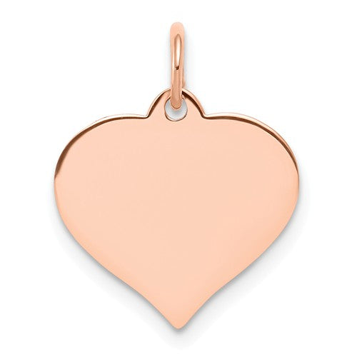 14k rose gold 14mm heart disc pendant charm personalized monogram engraved
