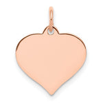 Load image into Gallery viewer, 14k Rose Gold 14mm Heart Disc Pendant Charm Personalized Monogram Engraved
