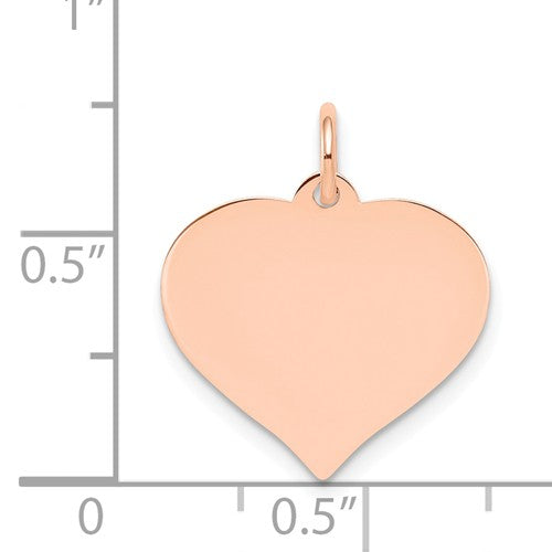 14k rose gold 16mm heart disc pendant charm personalized monogram engraved